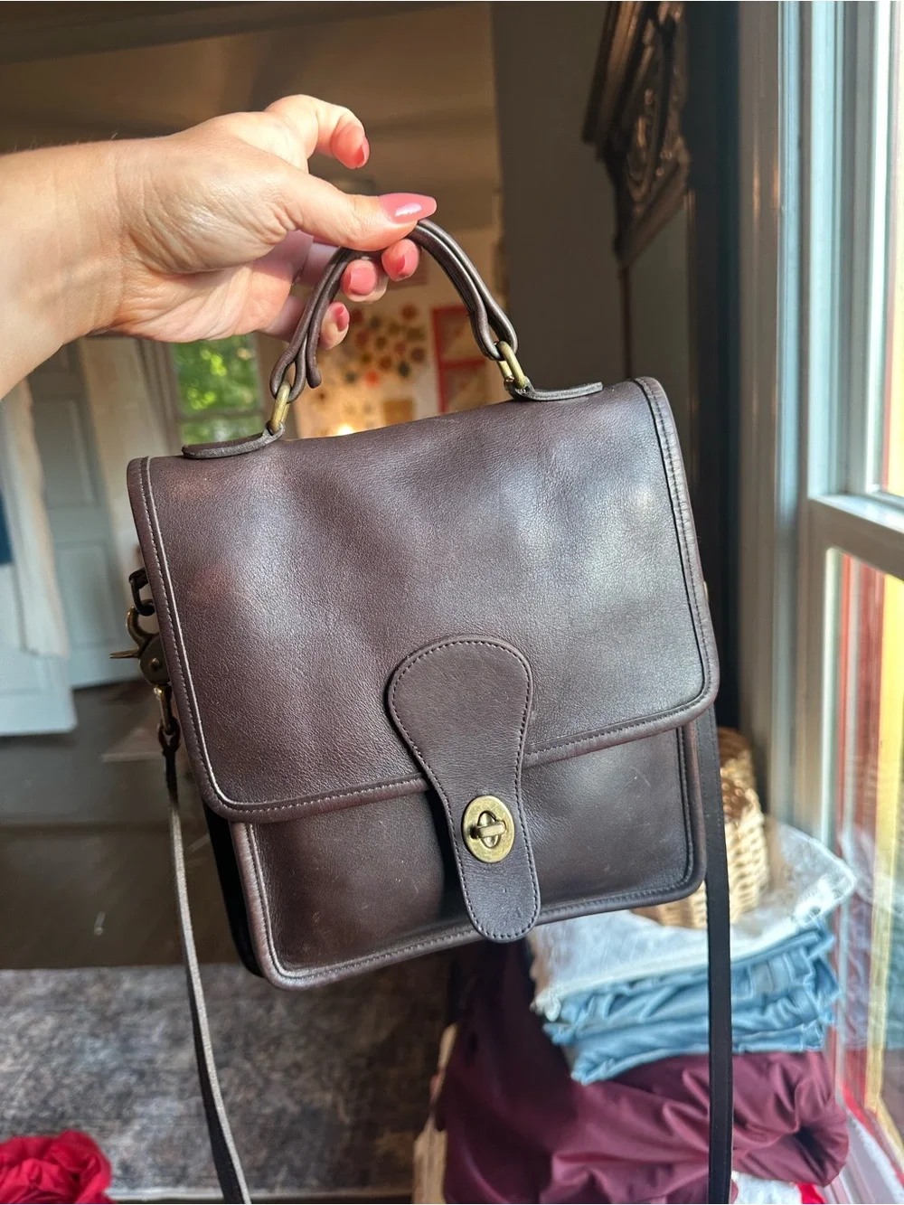 Coach compact leather